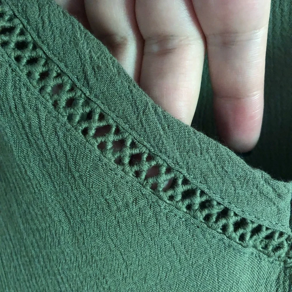Buffalo David Bitton Plus Size Army Green Short Sleeve Top - Picture 4 of 8